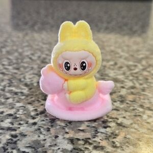 Cute Yellow and Pink Labubu Fuzzy Figurine